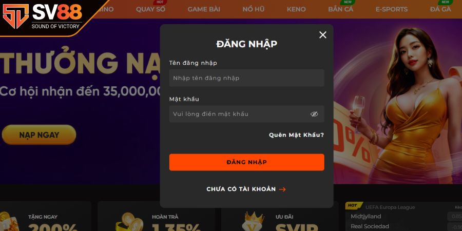 Lưu ý khi thực hiện đăng nhập SV88 để thành công