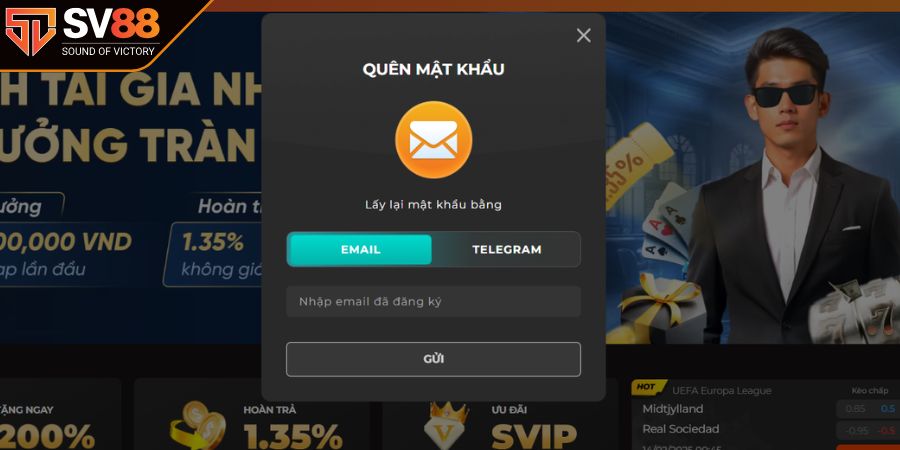 Quên mật khẩu đăng nhập gây lỗi